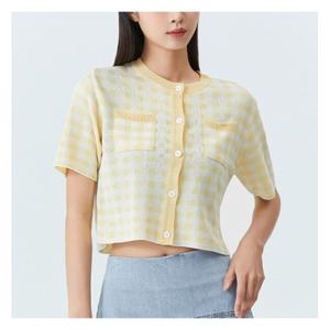 [미쏘]라운드넥 체크 가디건 (MIWCKC514T-T)