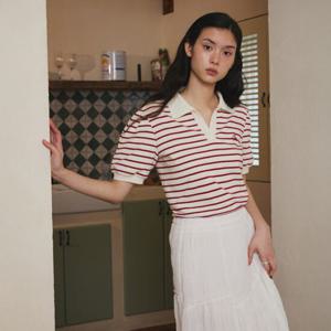 [25 S S] 잇미샤 오픈 카라 티셔츠 ITP6ZTS810