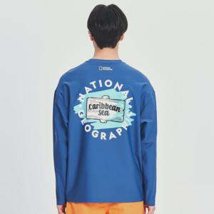 내셔널지오그래픽 N232MRG640 남성 그래픽 긴팔 래쉬가드 BLUE