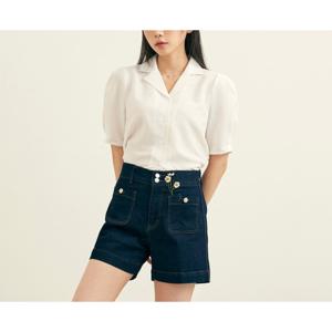 [로엠]하이웨이스트 데님 쇼츠 (2colors)_RMTJD37G15