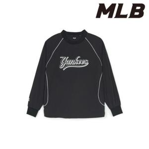 MLB (3AMTV0851-50BKS) 바시티 컬시브 레터링 우븐 맨투맨