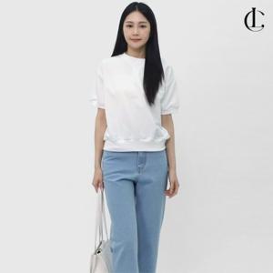 엘케이트 여자 맨투맨 루즈핏 반팔티 크롭 무지 티셔츠 LID008