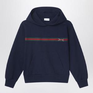 GUCCI Blue sweatshirt with web detail and Horsebit 787341XJGPC/Q_GUC-4780