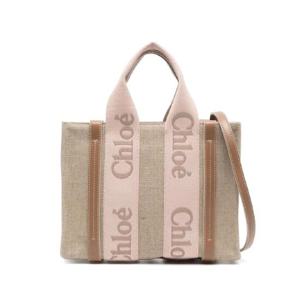 끌로에 우디 리넨 스몰 토트 백 CHC23AS397L17WOODY
