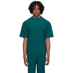 Homme Plisse Issey Miyake 티셔츠 그린 먼슬리 컬러 메이 티셔츠 242729M213020