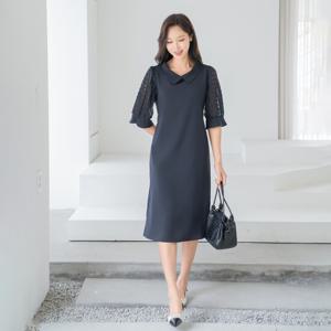엄마옷 마담4060 킨다소매레이스원피스 여성원피스 -ZOP2505018-