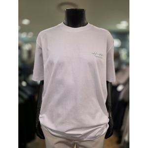 [바쏘옴므][바쏘옴므] Z2KR18A S/S 화이트 백프린팅 세미오버핏