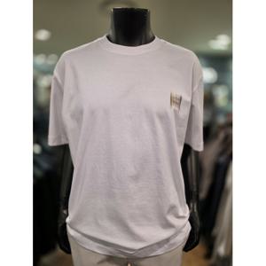 [바쏘옴므][바쏘옴므] Z2KR19A S/S 화이트 백프린팅 세미오버핏
