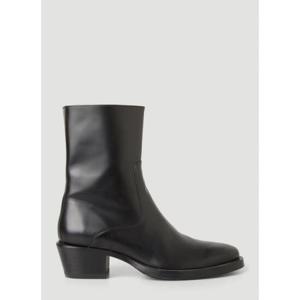 25 SS 이티스 블레이즈 Blaise 블럭 힐 레더 부츠 블랙 F104001 Leather Black