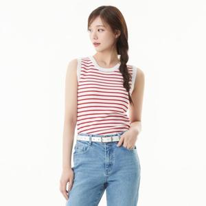 플라스틱아일랜드  (PR2KT462) 스트라이프 민소매 탑