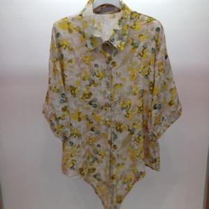 Latium HC06 시원한 아사면 나염 묶음 품넉넉한 7부반팔 남방형 셔츠블라우스 T2523bl21Y