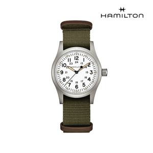[해밀턴]H69439411 카키 필드 메커니컬 38mm 화이트 다이얼 카키