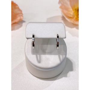미니골드 14K 14MM  미듐심플 원터치 귀걸이(화이트골드) ECPM4071