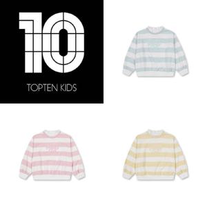[탑텐키즈]MKE3TR2102 탑텐키즈 24년 FW 여아) 테마 클래식캠퍼스 프릴 스트라이프 스웨트
