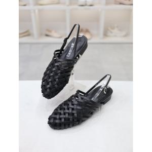 [블리아르]소가죽 빅사이즈 여성 격자 슬링백 샌들 2cm BLMD5007