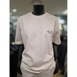 [바쏘옴므][바쏘옴므] Z2KR25A S/S 아이보리 백프린팅 세미오버