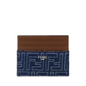 FENDI Embroidered denim card holder 7M0164AUGO F1SCG