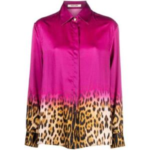 25 SS 로베르토 카발리 그레이디언트 레오파드 프린트 블라우스 QKT704SZF94 TP438300444