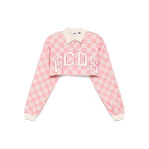 25 SS GCDS 로고 체크 크롭 폴로 탑 B1CW2500JG5 TP438346720