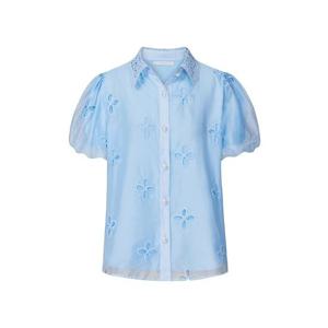 [인베스트]레이스 카라 플라워 볼륨 블라우스_IN5M1BL5301