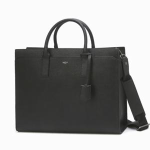 [헤지스] 블랙 로고배색 소가죽 서류가방 HJBA4E650BK