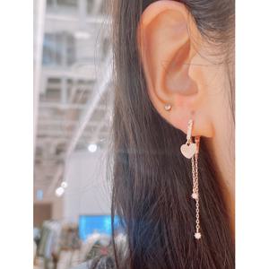 미니골드 14k 하트 태슬 귀걸이 EGRM4055