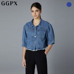 [지지피엑스]퍼프 소매 크롭 5부 데님 자켓 (GOHJKA91F)