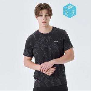 [FILA] COLD WAVE 기능성 절개 프린팅 냉감 티셔츠 (FS2RSG2221X