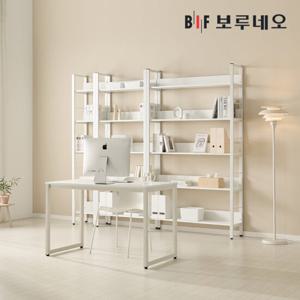 [착불] 보루네오 뮤지 5단 철제 책장 책상 거실 서재 인테리어 만화 책꽂이 모듈 2400 U세트