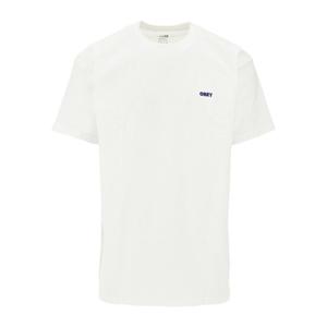 오베이 화이트 로고 프린트 코튼 반팔 티셔츠 22MC0001402 WHT