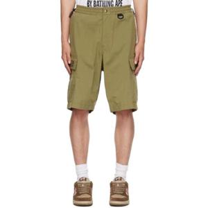 BAPE 반바지 그린 와이드 카고 쇼츠 231546M193009
