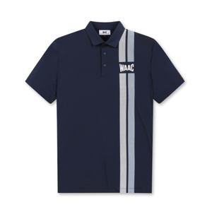 [왁] 남성 WAAC 세로 줄무늬 SS 폴로 WMTCM25250NYD
