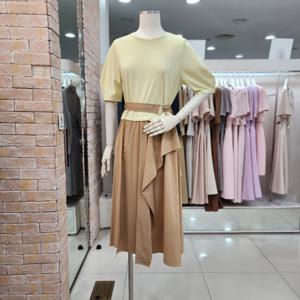 [JJ JIGOTT][JJ지고트]하프 배색 플라운스 원피스 GM6M0OP93