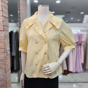 [JJ JIGOTT][JJ지고트]프릴 칼라 더블 브레스트 블라우스 GM7A0B