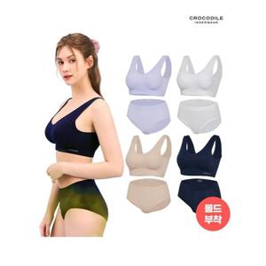 [크로커다일 이너웨어](4세트) 심리스 퓨징 감탄브라 팬티 8종세트