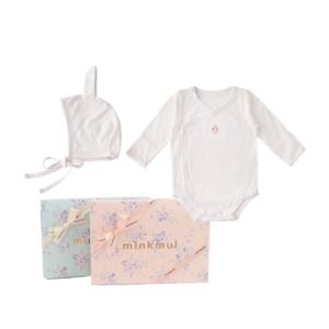 [밍크뮤]SC 선물포장(핑크)필라젠SET배내바디슈트(3517004013)모자세트 신생아 실내우주복 A