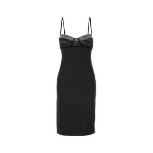 오세리 여성 블랙 Satin 새틴 칵테일 드레스 OGD343 BLACK