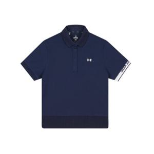 언더아머골프 여성 로고 자카드 소매 블루종 폴로 반팔티셔츠 U4UWTS004-0410