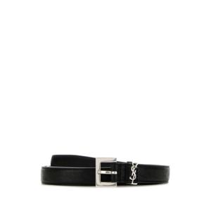 생로랑 가죽 벨트 612616AAC8A1000 BLACK DOM