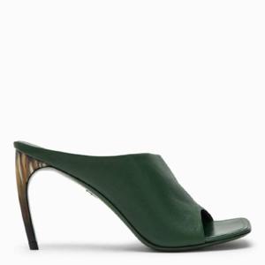 FERRAGAMO 곡선형 힐이 달린 포레스트 그린 슬라이드 07729321CLE/XG_FERRA-FG