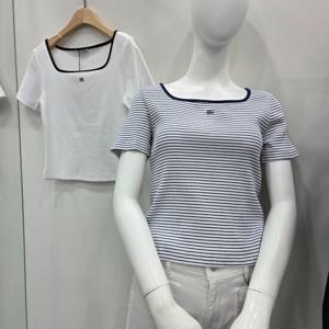 [로엠][RE]자수 골지 티셔츠_RMHWE37R14