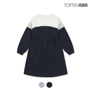 [탑텐키즈][탑텐키즈] 여아 더블니트 배색 원피스_MKC3OO2001