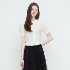 (JJ지고트) 펄 리본 장식 크롭 가디건 GR6P1CDW21