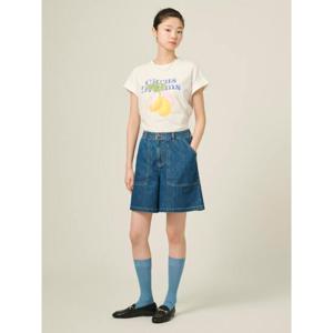 [빈폴레이디스] 아웃포켓 데님 반바지  블루 (BF5525C02P)