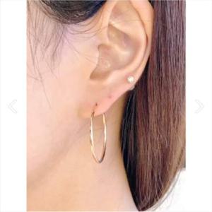 미니골드 14K 파이프링귀걸이3CM ENBM4100