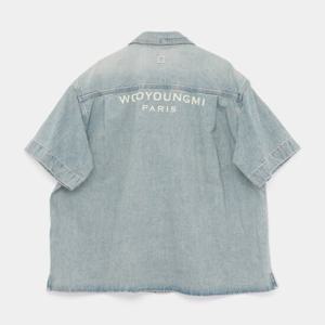 우영미 25SS 백로고 파리스 프린팅 반팔 남성 셔츠 W251SH28984L