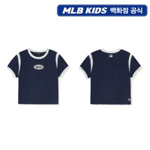 [MLB키즈PG] 바시티 여아 라운드 로고 크롭 티셔츠 (7FTSV0153-50NYS)