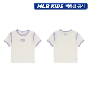 [MLB키즈PG] 바시티 여아 라운드 로고 크롭 티셔츠 (7FTSV0153-43CRS)