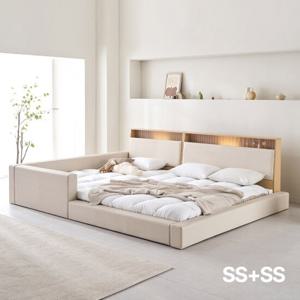 아씨방가구 릴렉스업 저상형 LED 수납 세이프 패밀리침대 SS+SS 독립