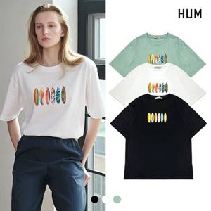 [HUM]유니) 서핑보드 프린트 반팔티셔츠(FHPMCTR776M)